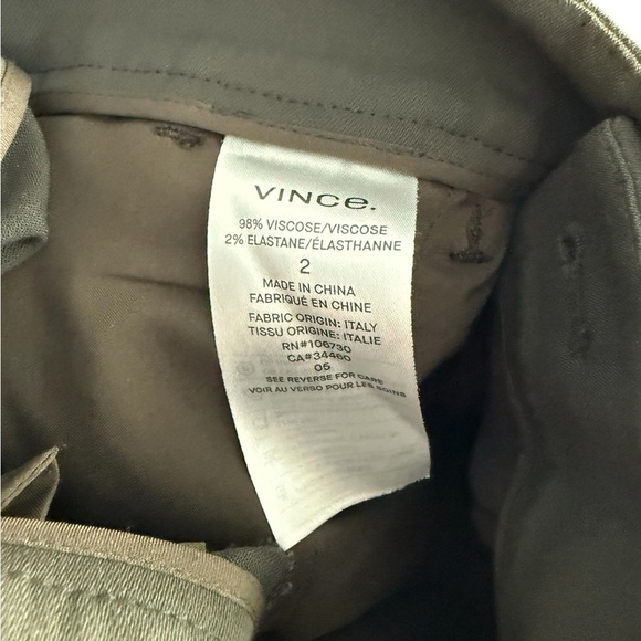 Vince Cigarette Trouser Brown Viscose Tapered Front Pleat Women's Pants Size 2 - Picture 6 of 8
